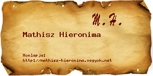 Mathisz Hieronima névjegykártya
